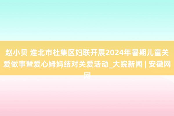 赵小贝 淮北市杜集区妇联开展2024年暑期儿童关爱做事暨爱心姆妈结对关爱活动_大皖新闻 | 安徽网