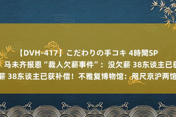 【DVH-417】こだわりの手コキ 4時間SP 5 30人のハンドメイド 马未齐报恩“裁人欠薪事件”：没欠薪 38东谈主已获补偿！不雅复博物馆：咫尺京沪两馆均平时运营