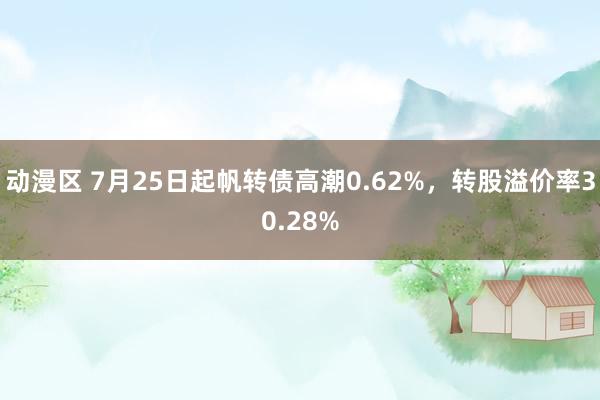 动漫区 7月25日起帆转债高潮0.62%，转股溢价率30.28%