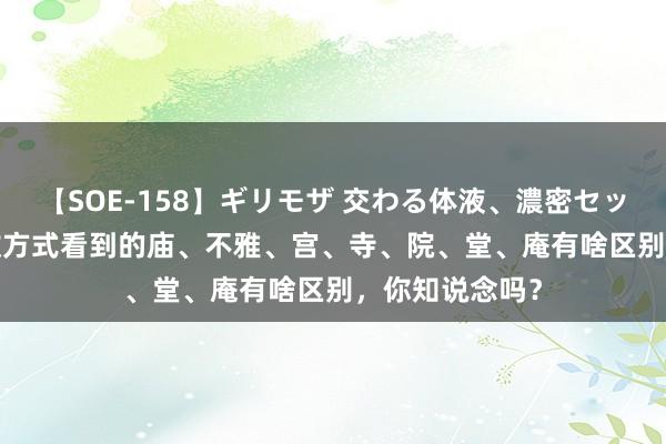 【SOE-158】ギリモザ 交わる体液、濃密セックス Ami 宗教方式看到的庙、不雅、宫、寺、院、堂、庵有啥区别，你知说念吗？