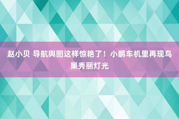 赵小贝 导航舆图这样惊艳了！小鹏车机里再现鸟巢秀丽灯光