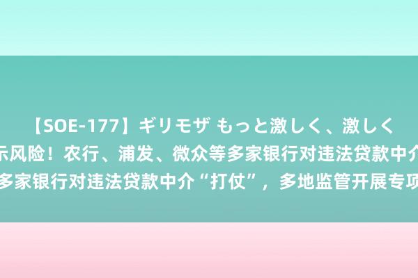 【SOE-177】ギリモザ もっと激しく、激しく突いて Ami 密集发文指示风险！农行、浦发、微众等多家银行对违法贷款中介“打仗”，多地监管开展专项打击