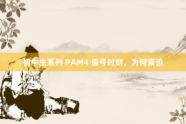 初中生系列 PAM4 信号时刻，为何紧迫