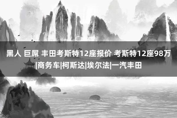 黑人 巨屌 丰田考斯特12座报价 考斯特12座98万|商务车|柯斯达|埃尔法|一汽丰田