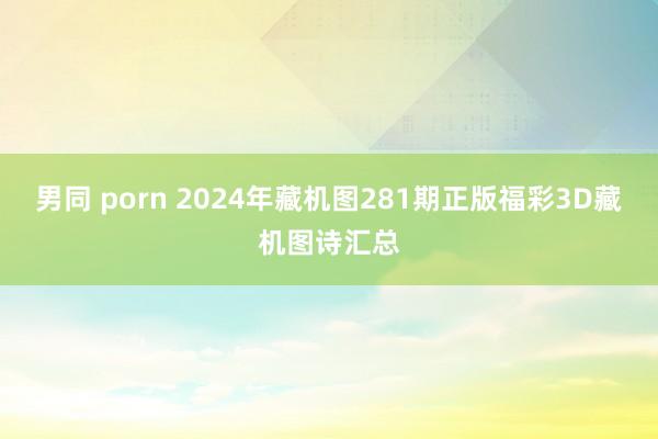 男同 porn 2024年藏机图281期正版福彩3D藏机图诗汇总